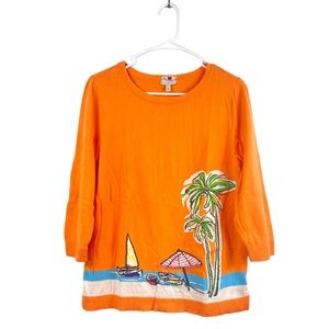 Talbots Tropical Island Pullover Medium